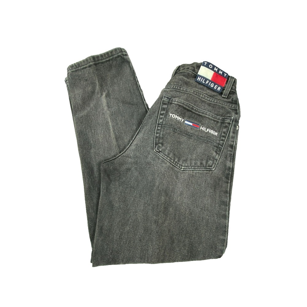 Vintage Tommy Jeans Black Denim Pants Fits 28x29 Straight Leg Classic Casual Fit